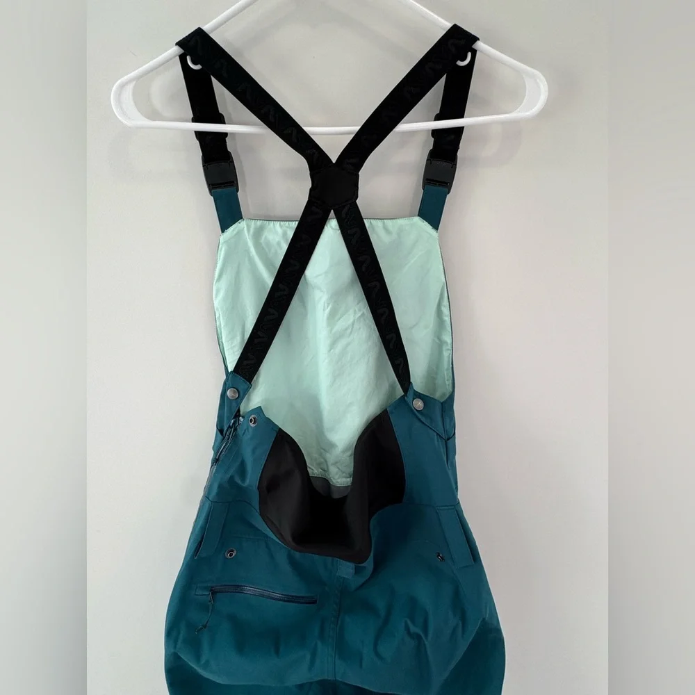 Women's 2023 Flylow Foxy Ski Snowboard Bib Greedo Turquoise EUC Small S - Picture 6 of 9